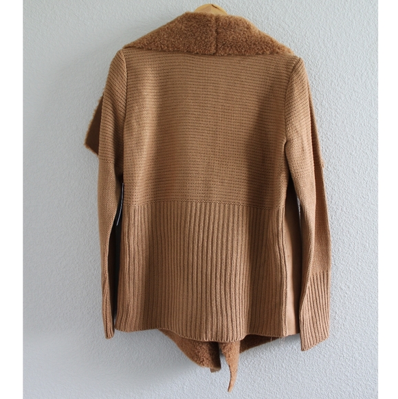 bagatelle Camel Faux Fur-Lined Cardigan Jacket - Picture 4 of 7